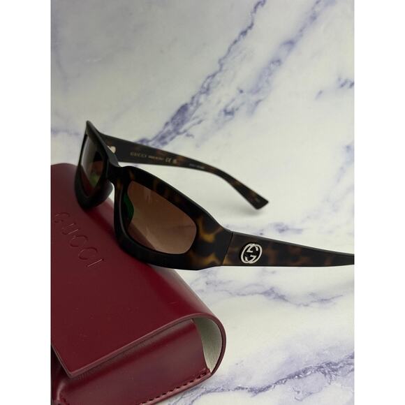 NEW Gucci GG1787S Havana Brown Mask Unisex Sunglasses main image 7